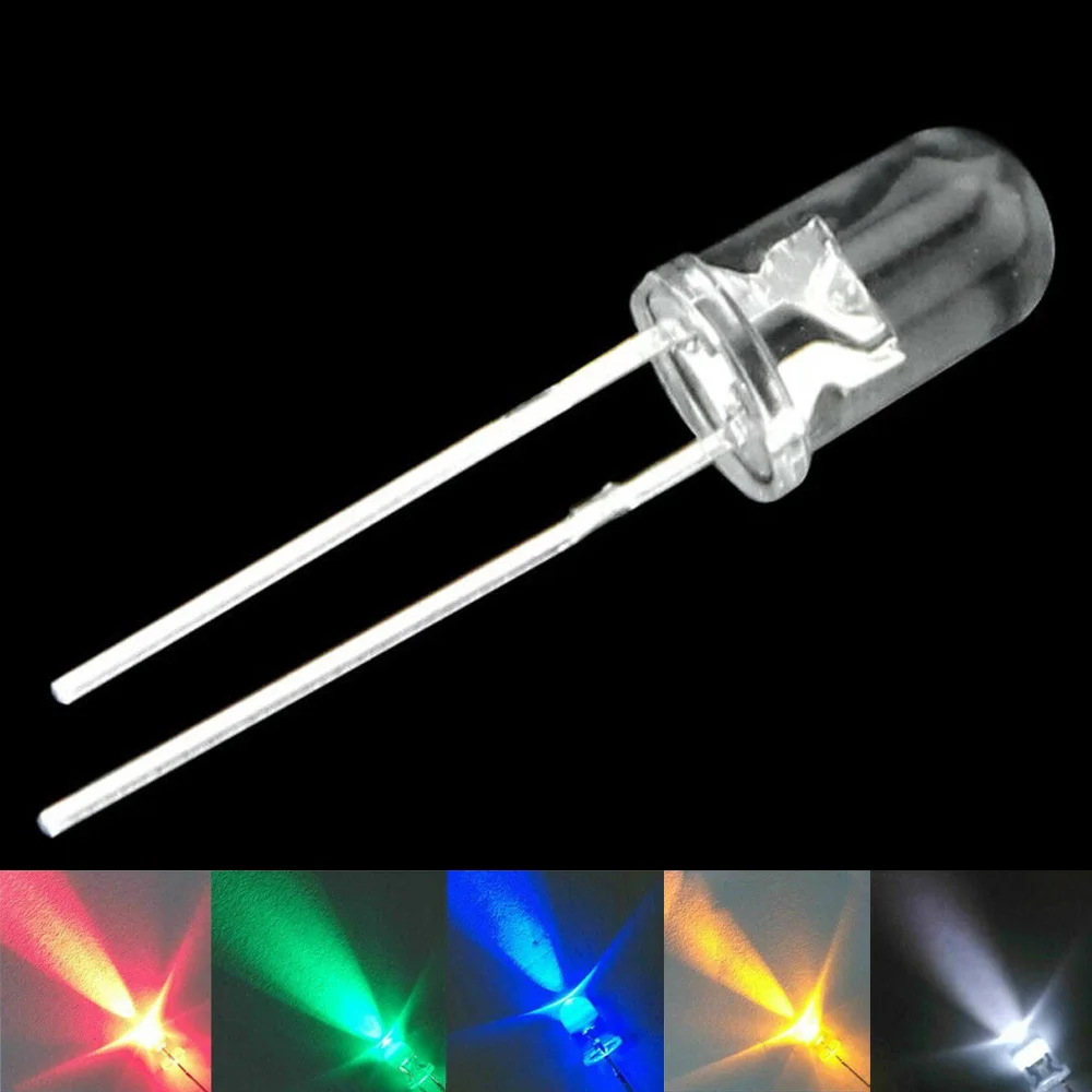 

5MM LED Diodes 1000pcs Red/Green/Blue/Yellow/White Round Clear LED Diodes Accessory Party Decoration