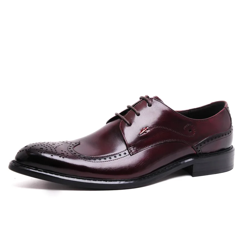 

Men's Spring New Business Dress Shoes Luxry Genuine Leather Pointed Business Fashion Wedding Shoes Formal Shoe JMH-A0062