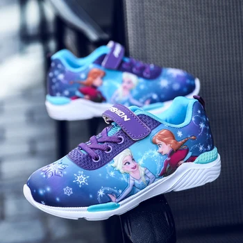 

2019 Autumn New Children Shoes For Girls Sneakers Elsa Kids Shoes Fashion Child Casual Sport Boy Running Leather Shoes For Girls