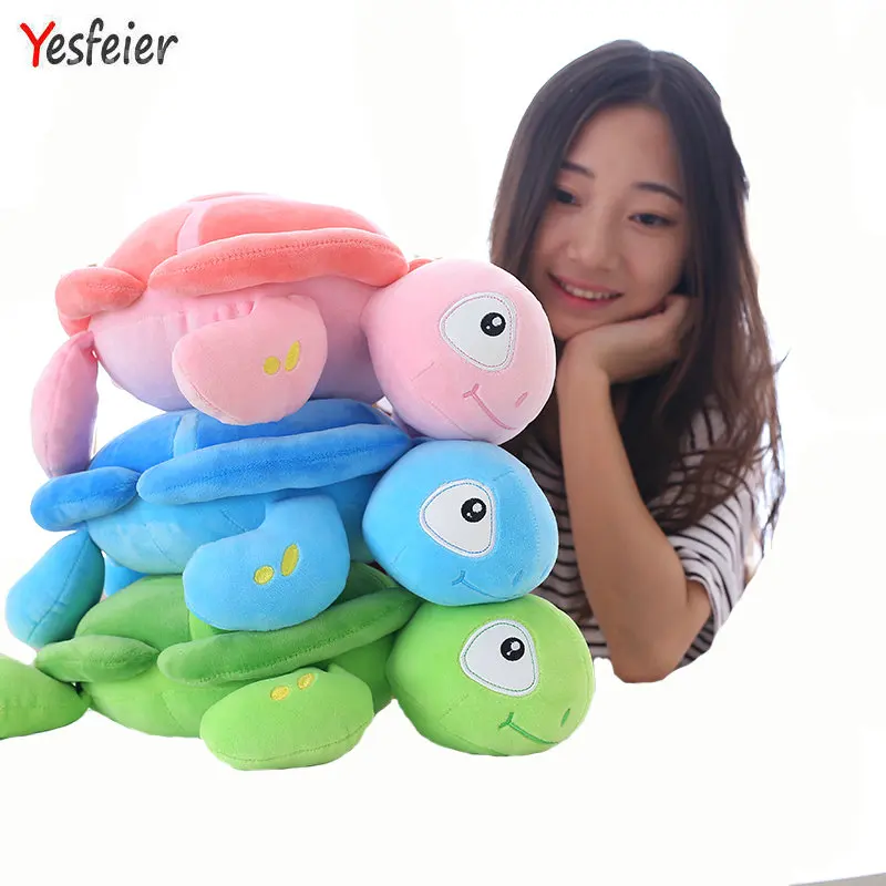 

Yesfeier 40-58cm Cartoon colorful tortoise doll Stuffed Down Cotton soft Turtle pillow Cushion baby doll birthday gift for Child