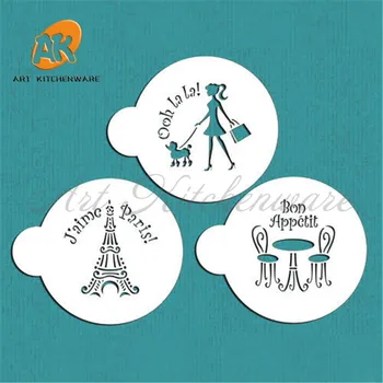 

Paris Shopping Cookies Stencil Set Cake Stencil Cake Decorating Fondant Stencils Decoration Tool Set