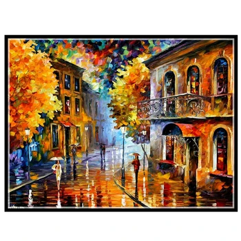

Golden Panno,Needlework,Embroidery,DIY Landscape Painting,Cross stitch,kits,14ct rain city home Cross-stitch,Sets For Embroidery