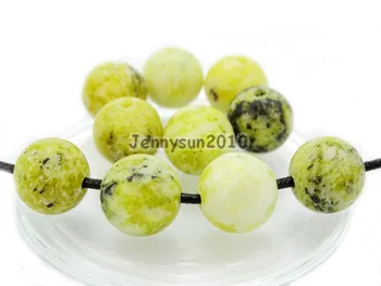 

Natural 10mm Yellow Tur-quoise Gems Stone (2mm) Big Hole Round Beads for Jewelry Making Crafts 100Pcs/Pack