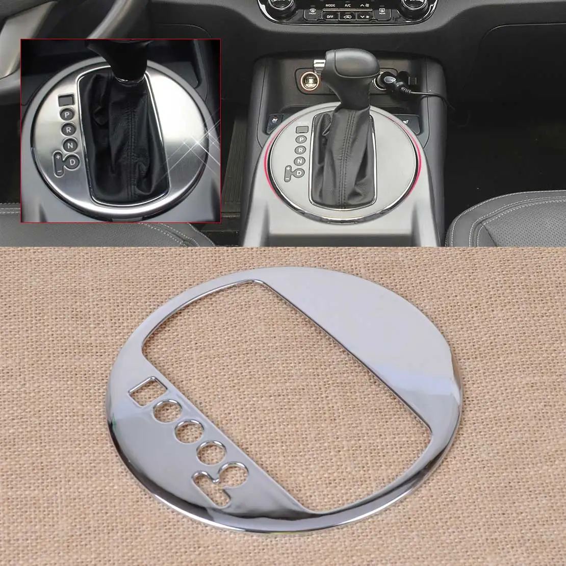 

beler 1Pc Interior Chrome Gear Shift Panel Molding Trim Car Styling Decorations For Kia Sportage 2010 2011 2012 2013 2014 2015