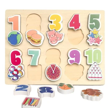 

Cartoon Digital Fruit Wooden Jigsaw Puzzles Montessori Wooden Gifts Children Early Learning Educational Toys Puzzle Toys