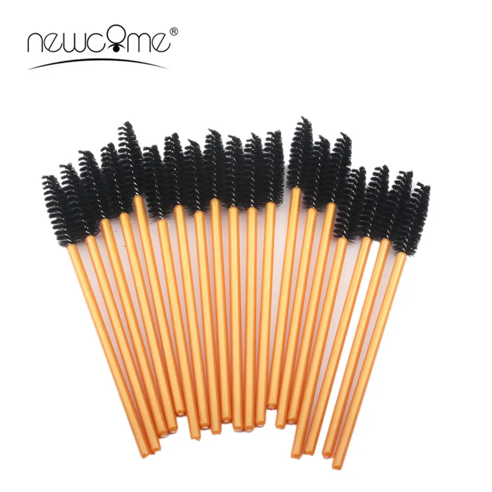 

50/100pc Eyelash Golden Brush Applicator Makeup Brush Eyelash Extension Disposable Mascara Wand Lashes Durable Eyelashes Brush