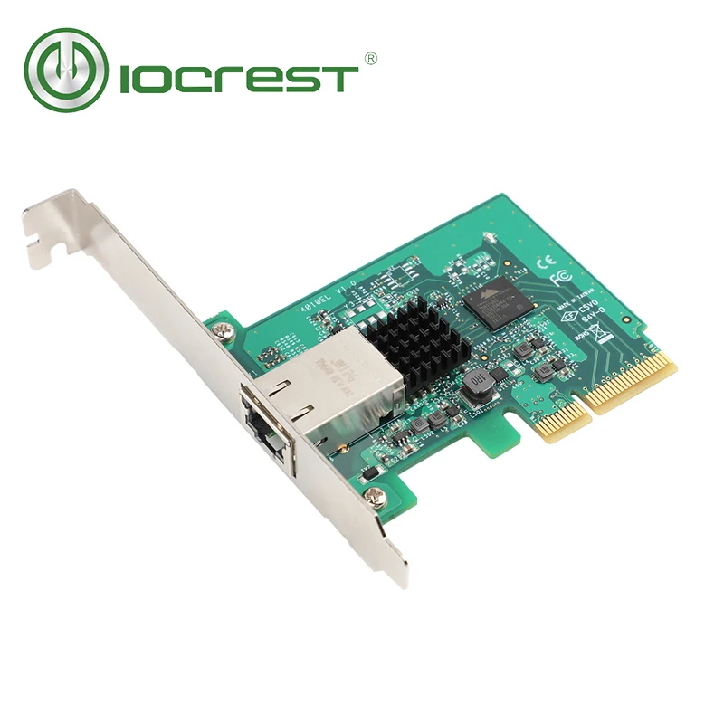 IOCREST PCI Express x4 к одному порту 10G/2 5G/1000 M/100/10 M RJ45 Lan адаптер Ethernet gigabit nic сетевая