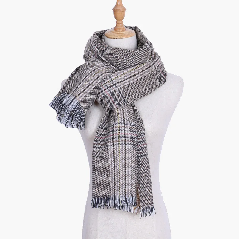 [SUMEIKE] 2018 New Winter Cashmere Feel Scarf Women Classic Plaid Scarfs Fashion Cashmere