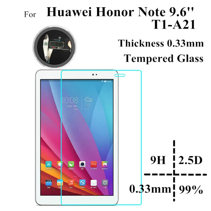 9H закаленное стекло для Huawei MediaPad T1 10 A21W Защита экрана 9 6 A21L A23L Honor Note|Защитные