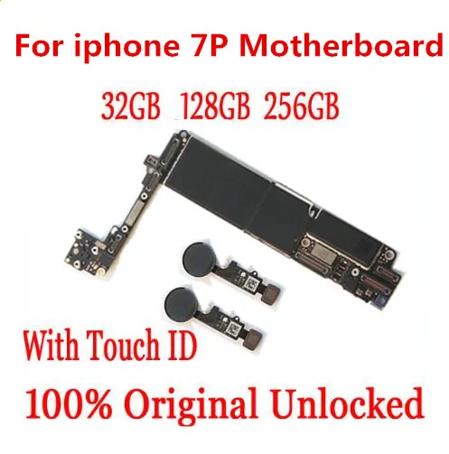 

Original unlocked for iphone 7 plus Motherboard With Touch ID/ Without Touch ID,for iphone 7P Mainboard With Chips Logic board