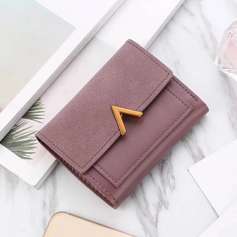 

portefeuille femme Matte Leather Small Women Wallet Mini Womens Wallets And Purses Short Female Coin Purse Credit Card Holder