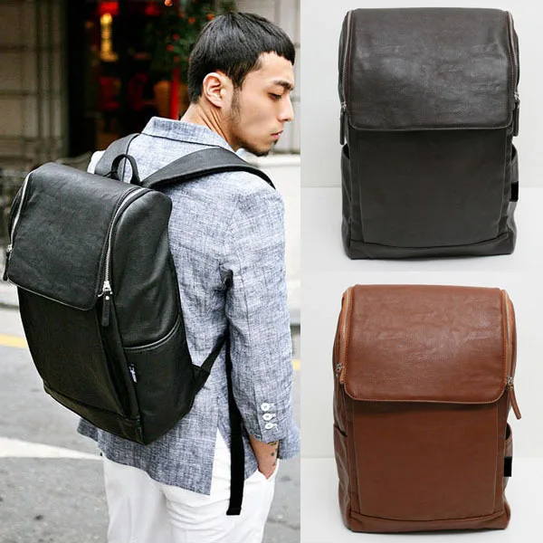 large faux leather backpack