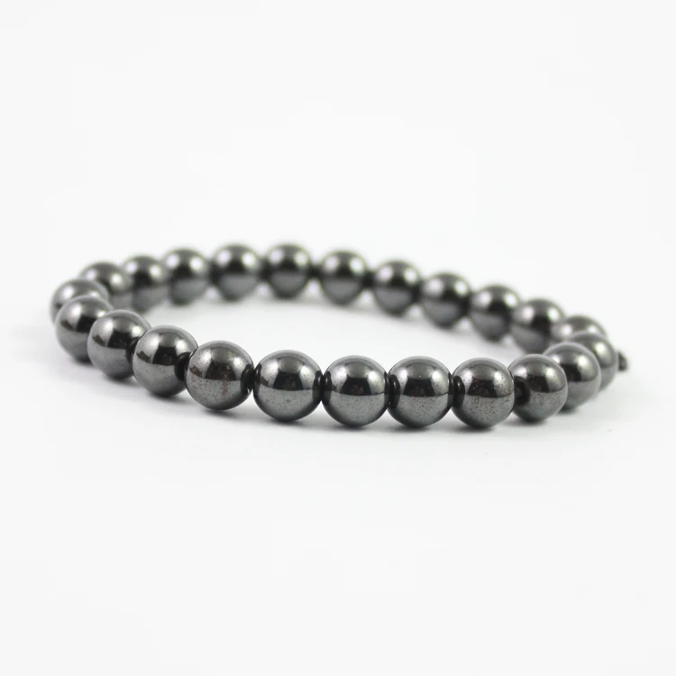 hot sale 8 mm hematite round beads bracelet wholesale price