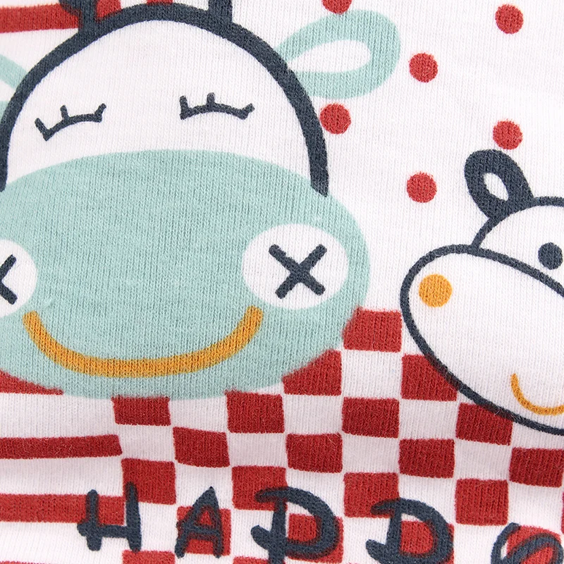 4PCS Baby Bibs Set Happy Cow Baby Bandana Drool Bibs Cartoon Pattern Saliva Towel Baby Bibs Cotton Both Sides Newborn Burp Cloth (4)