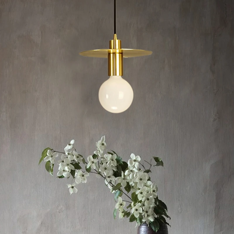 IKVVT الحديثة بسيطة الذهبي قلادة أضواء الشمال يطير القرص شكل الصمام شنقا مصباح ل السرير مطعم معيشة مدخل ديكو