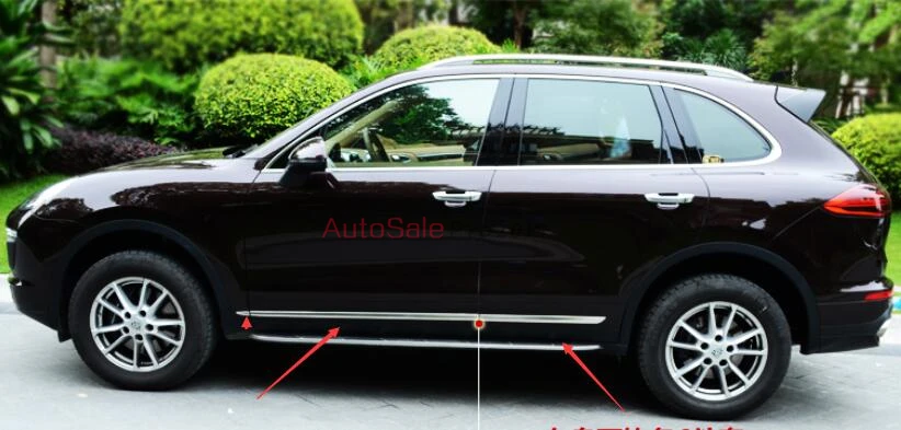 Stainless Matt Body Side Door Bottom Molding Cover Trim 4pcs For Porsche Cayenne 2011 2012 2013 2014 2015 2016 stainless steel body side door molding protector cover trim for porsche cayenne 2015 2016 2017