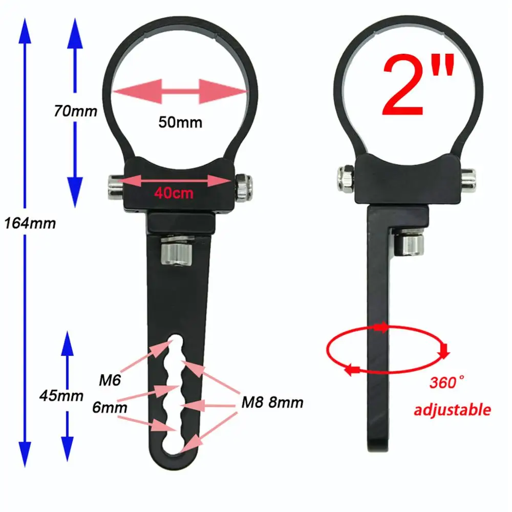 Universal Mount Bracket Tube Clamp Roll Cage Bumper Holder for Led Light Bar Led Work Driving Light 1 1.25 1.5 1.75 2 inch in Round Square Single Row Dual Row Straight Curved Barra ATV UTV Truck Pickup 4x4 4wd  (10)
