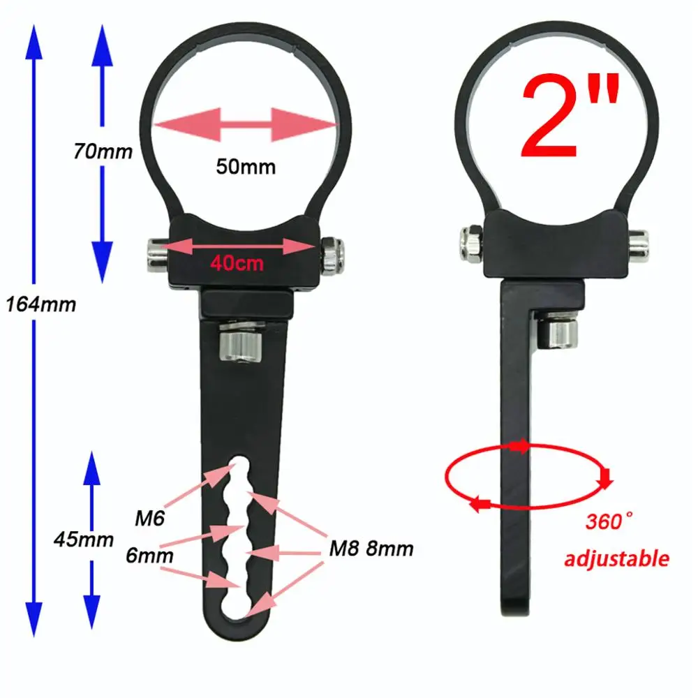 Регулируемый кронштейн для крепления зажим держатель 1 1,25 1,5 1,7 2 "дюймов трубки бык ролл бар клетка бампер светодио дный светодиодный работы