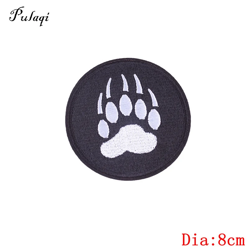 

Pulaqi Bears Paw Roundness Sticker Patches Embroidered Decor For T - Shirt Jeans On Garment Accessories Hat F