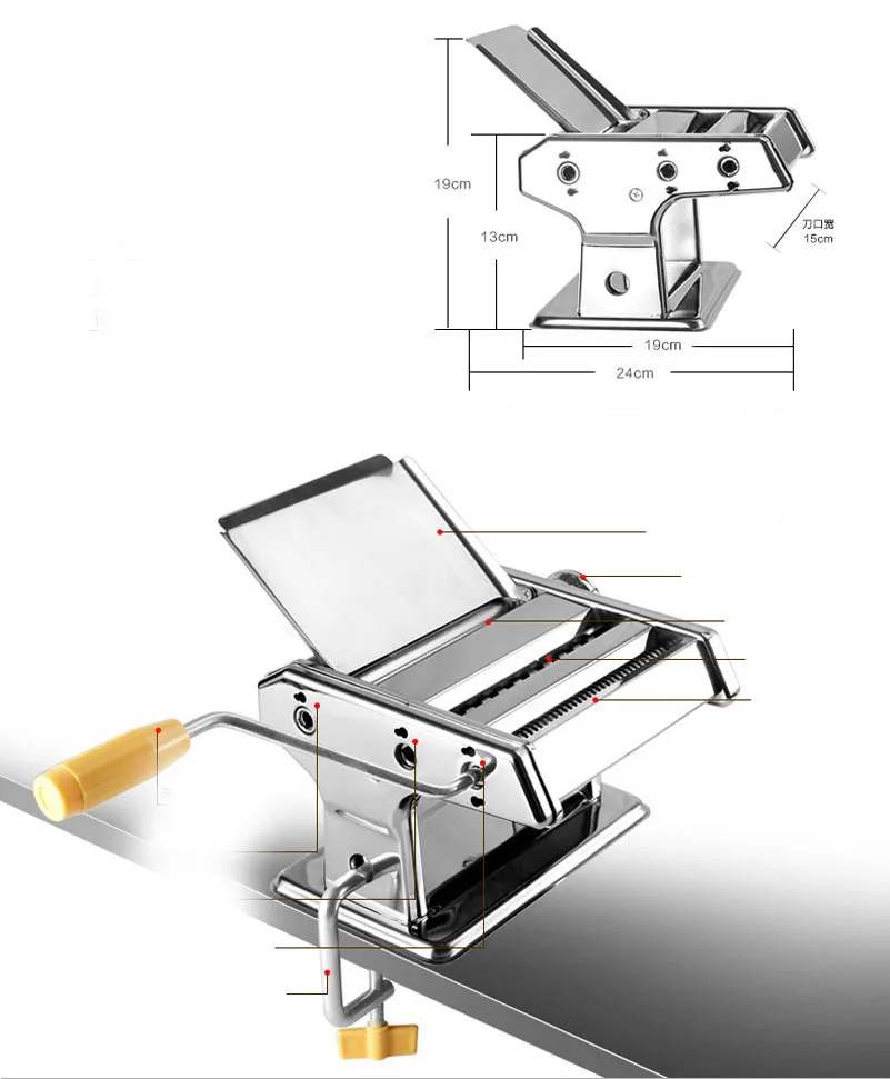 Нержавеющая сталь 2 лезвия макаронных изделий машина руководство лапши чайник ручной работы спагетти паста резак лапши вешалка