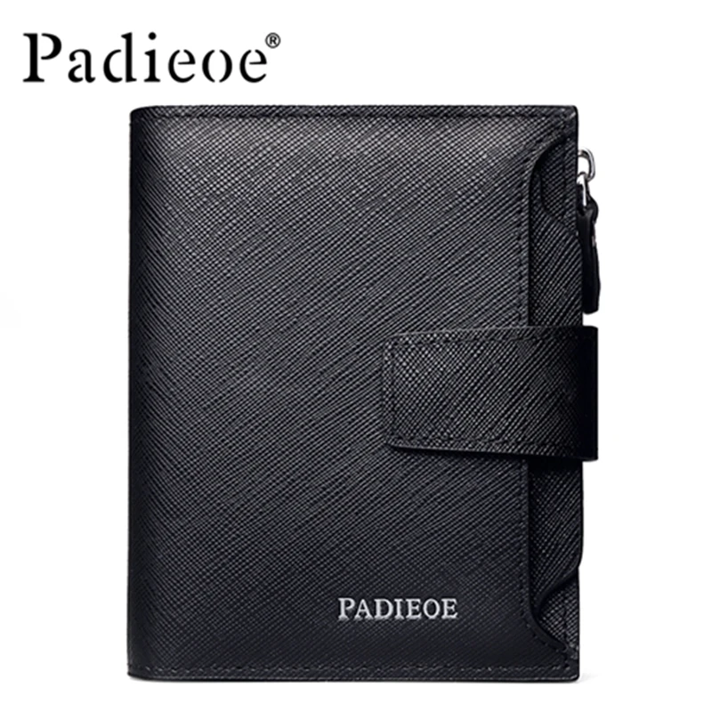Мужской кожаный кошелек Padieoe на молнии с карманом для монет|wallet with|wallet with coin pocketmen