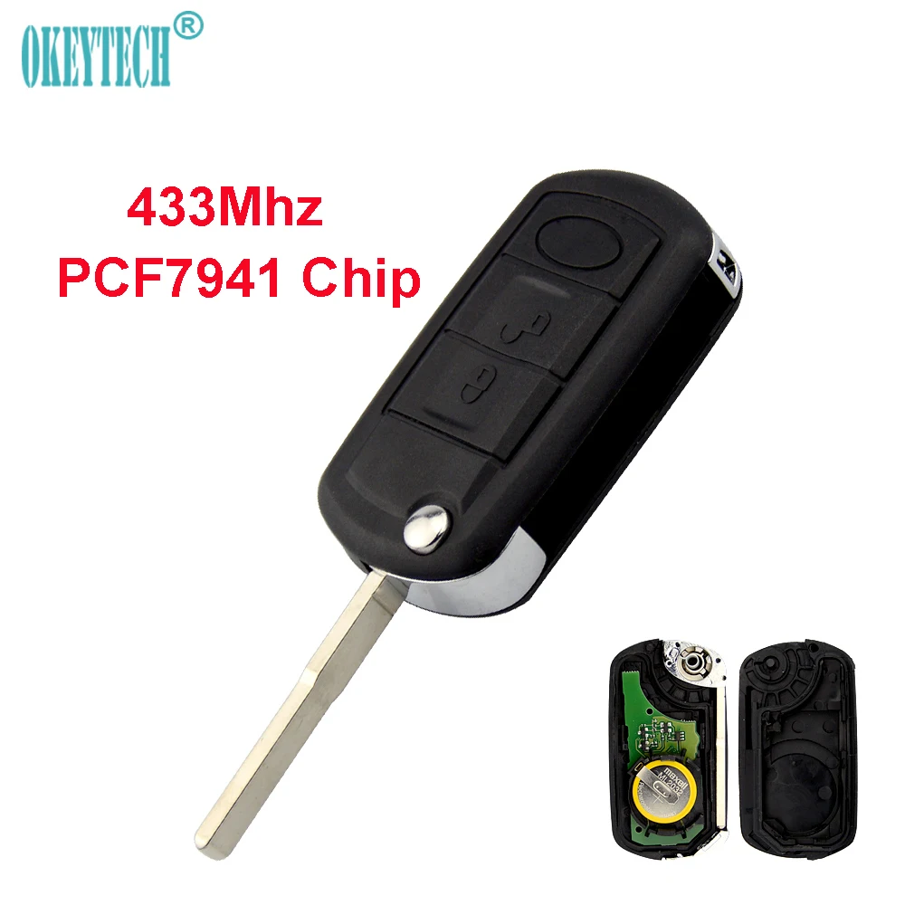 Automobile Locksmith 3 Button smart remote flip key fob Shell Case Blade for Land Rover Discovery LR3 Range Rover Sport