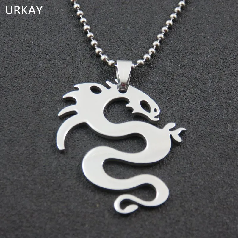 High Polished Fashion Stainless Steel Dragon Necklace Pendant For Men