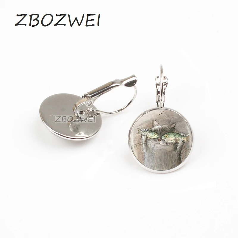 

ZBOZWEI 2018 1pcs/lot Cat And Fish earring Long Chian Statement Handmade Fashion earring Jewelry