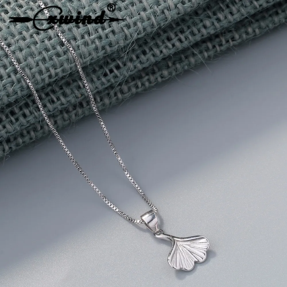 

Cxwind Fashion Ginkgo Leaf Charm Necklace Pendant for women Party Jewelry Shelll Leaves Necklaces & Pendants bijoux femme