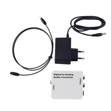 TV Optical SPDIF Coaxial Digital to RCA L R Analog Converter Headphone Out new arrival