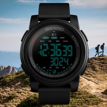 SKMEI Men Watch Luxury Calorie Pedometer Sport Wristwatch Waterproof Luminous Electronic Watch Military Men's Watches 2021 New 1