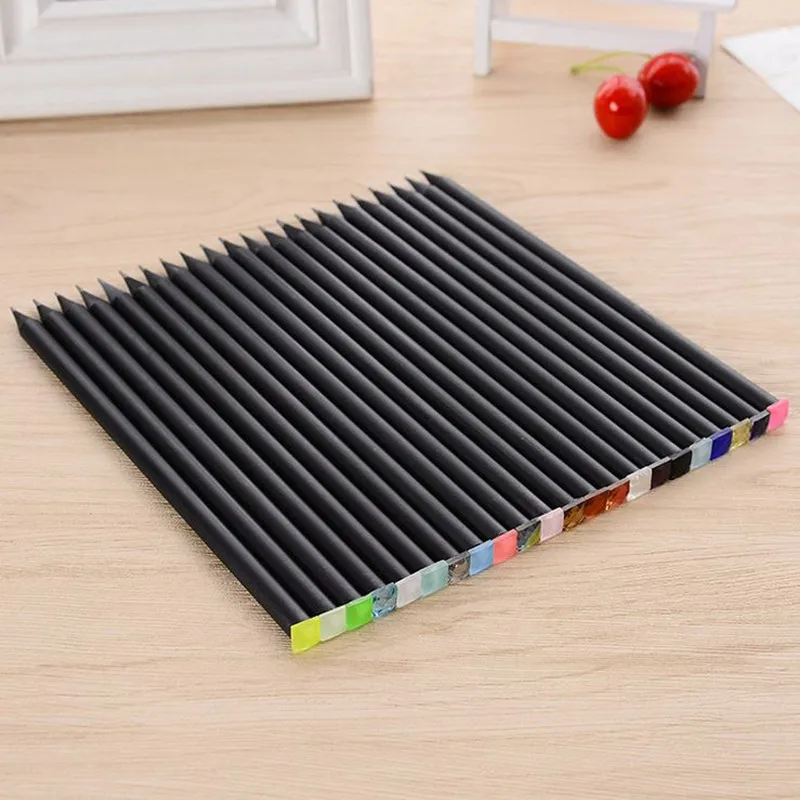 

Coloffice 10PS/Lot Wooden Black HB Pencil Standard Pencil With Rhinestone Drawing Painting Writng Pencils Student Stationery