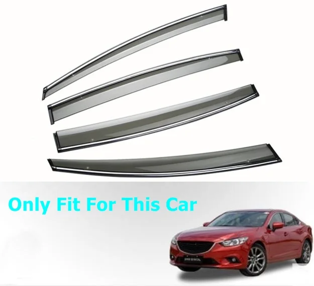 Car Window Cover Visor Sun Rain Wind Deflector Awning Shield ABS For Mazda 6 Atenza 2014 2015 2016 2017 2018 | Автомобили и