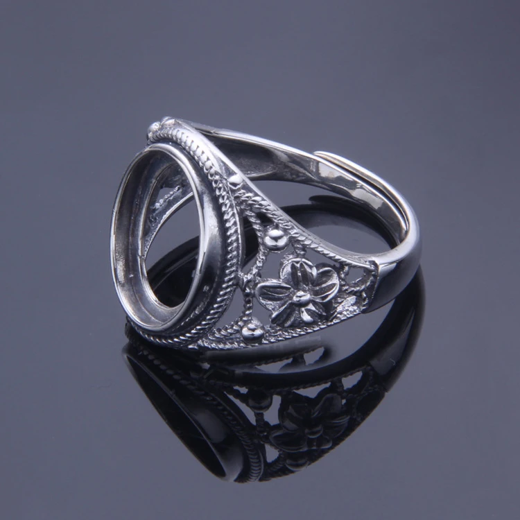 

10*13.5mm 925 STERLING SILVER Semi Mount Bases Blanks base blank Pad VINTAGE rings ring Setting set jewelry gift diy A2177