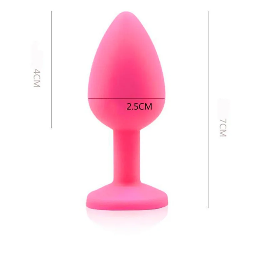 Adult Accessory Silicone Anal Plug Silicone Women and Men Erotic Butt Plugs with Colorful Crystal Jewelery plugue anal  (4)