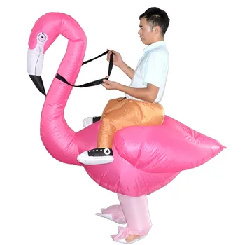 

Carnival Party Performance Clothes Adult Inflatable Flamingo Costume Cosplay Outfits For Women Men Halloween Christmas Purim