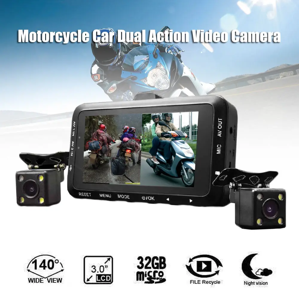 Blueskysea Motorcycle Car Mounted Biker font b Action b font Video font b Camera b font
