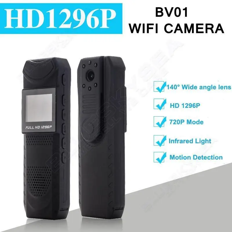  Free shipping!HD 1296P Novatek 96650 Pen Camera DVR Body Police Pocket Camera Loop Recording 