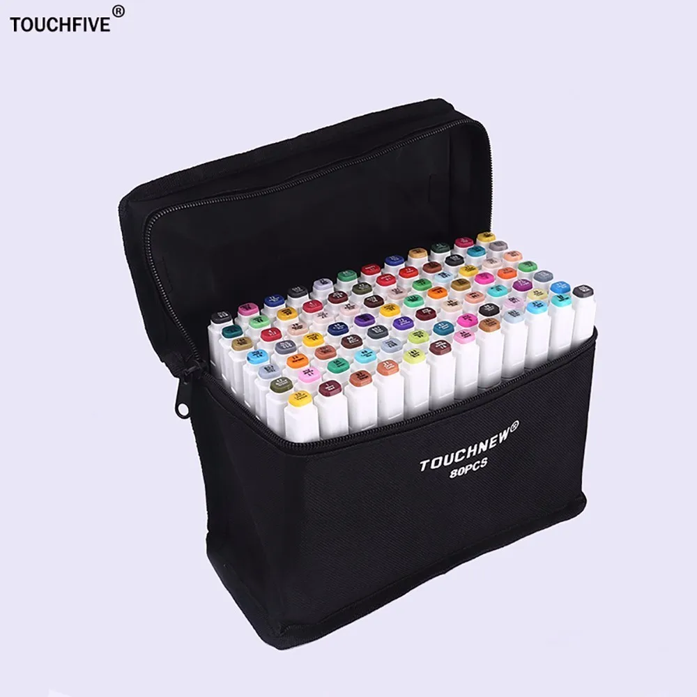 

Touchfive 168 Colors Pen Marker Set Alcoholic oily based ink Dual Head Sketch Markers Manga drawing pen Design Art Supplies