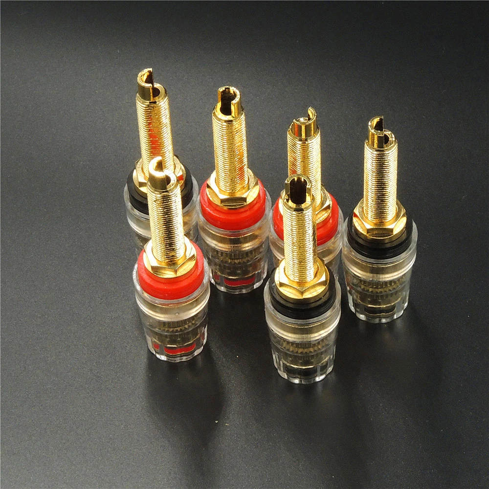 4Pcs Brass Crystal Binding Post for Thread Audio Speaker Amplifier 4mm