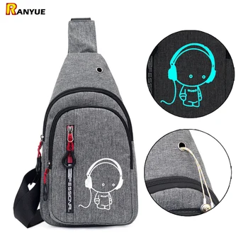 

luminous anime crossbody chest bags for women men unisex canvas sling bag anti theft single shoulder bags casual men chest pack