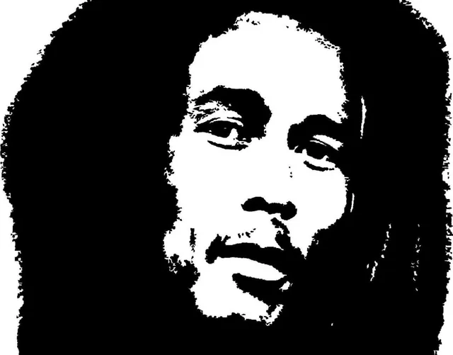 Bob Marley Silhouette Wall Stickers Black Big size Star Wall Decals