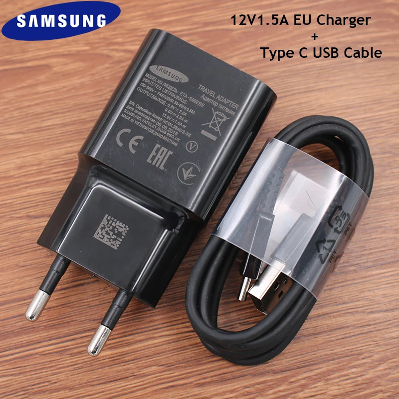 

Original Samsung QC 3.0 Charger USB Type C Cable For Galaxy S10 S9 S8 Plus S10E Note 7 8 9 A70 A60 A50 Quick EU Adapter 12V/1.5A