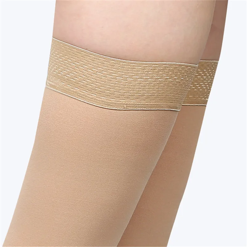 Cheap Price High Quality Medical Varicose Elastic Sockstight Medical Compression Stockings Above Knee OpenClose Toe (4)