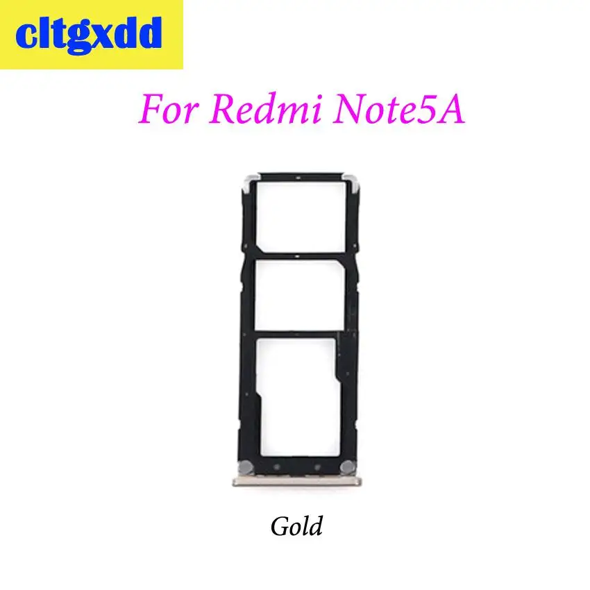 Cltgxdd сим-карты слот, разъем для лотка держатель для Xiaomi Redmi Note 5 5A Адаптеры для sim-карт телефон запасные Запчасти - Цвет: For Note 5A Gold