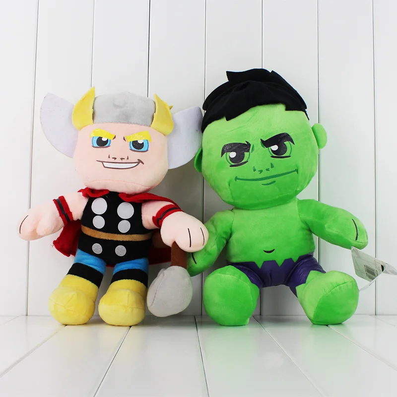 

35cm 4pcs/set The Plush Green Hulk Thor Captain America Iron Man Plush Doll Soft Stuffed Toys