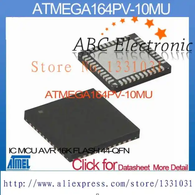 ATMEGA164PV 10MU IC MCU AVR 16K FLASH 44 QFN 164 ATMEGA164 ATMEGA164P 164P|flash webcam motion detection|flash sd memory cardflash bicycle |