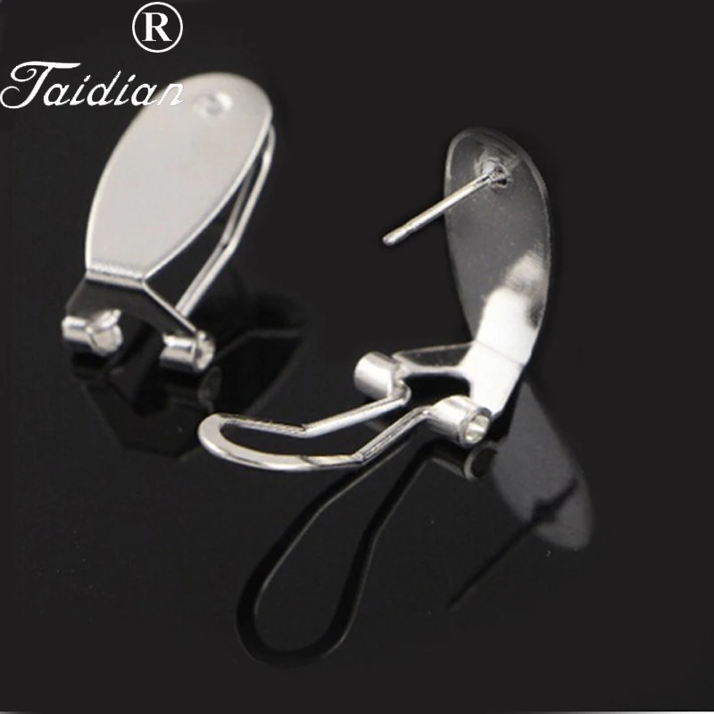 Online Taidian Fingernail Earring Posts Gold Silver Jewelry Findings Accessories 50 100pieces lot