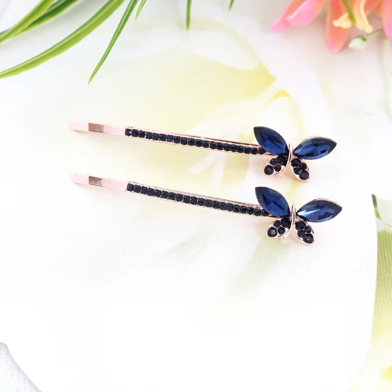 

Butterfly Crystal Rhinestone Hair Accessories Side Clips for Women