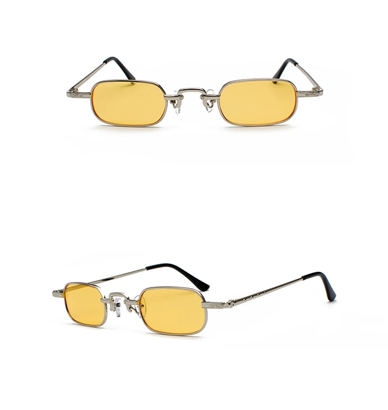 Peekaboo маленькие узкие прямоугольные солнцезащитные очки для мужчин ретро прозрачные линзы металлическая оправа мужские солнцезащитные очки для женщин квадратные черные